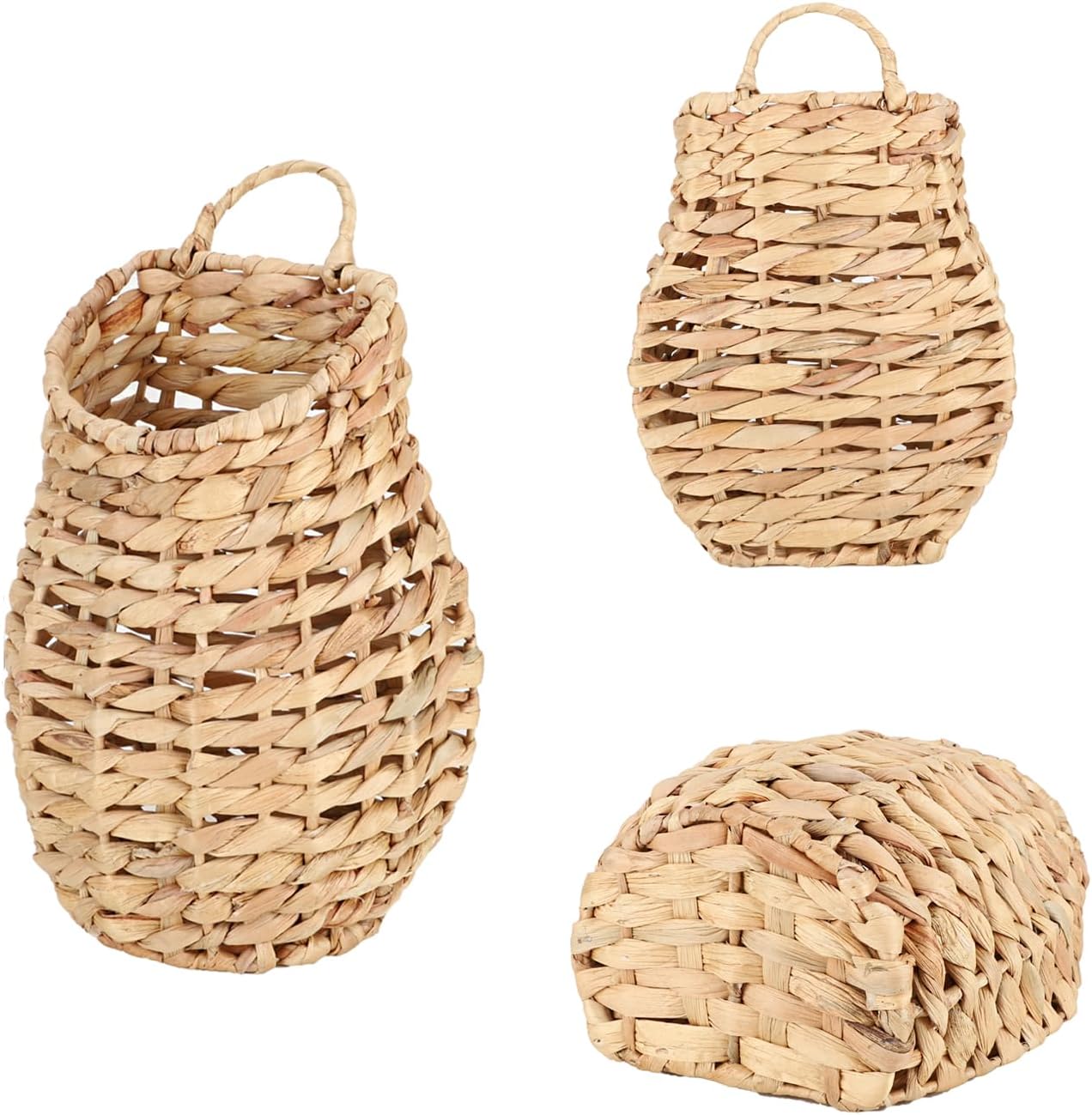 YRMT Water Hyacinth Woven Hanging Basket Wall Hanging Basket Decorative Front Door Basket Decor