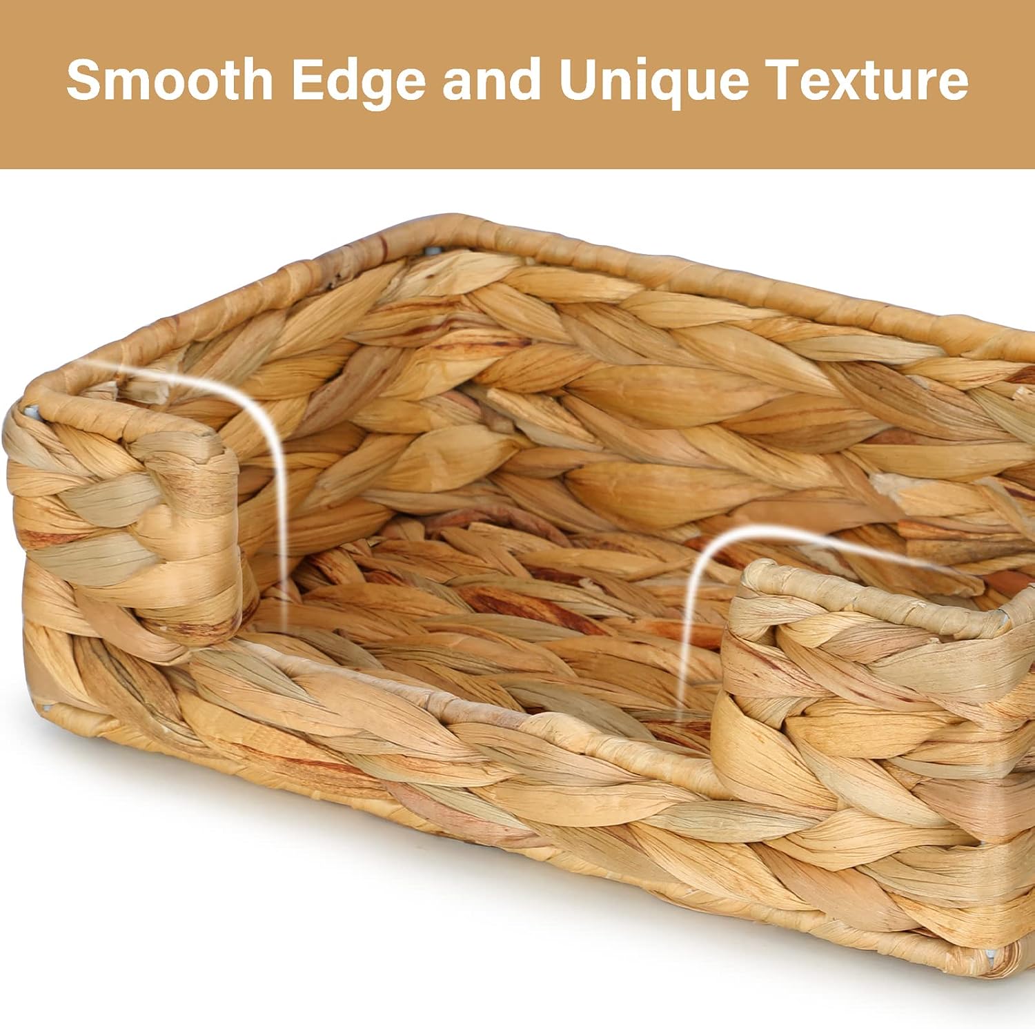 Disposable Guest Towel Napkin Basket Rectangular Napkin / Water Hyacinth / L9.4" x W5.35" x H2.8