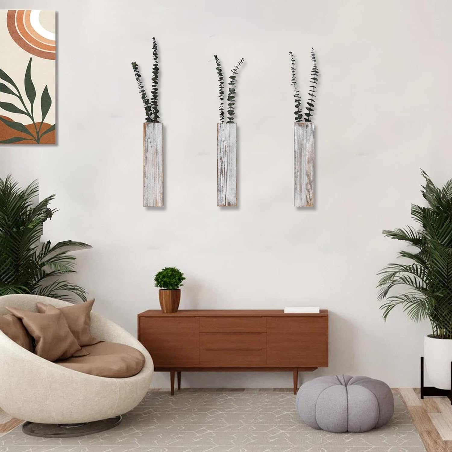 Wooden Wall Planter / Vintage / 3 PC / Set of 3
