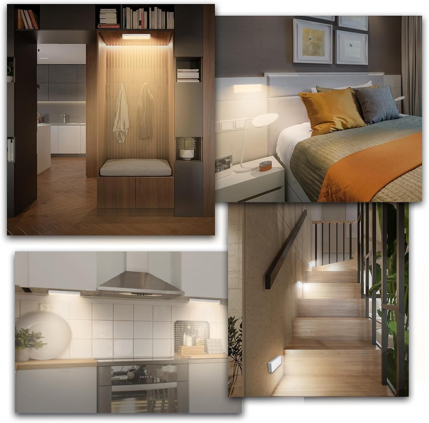LED Closet Light, Newest 20LEDs Dimmer USB Rechargeable Motion Sensor Light Under Cabinet Lighting with Remote Control