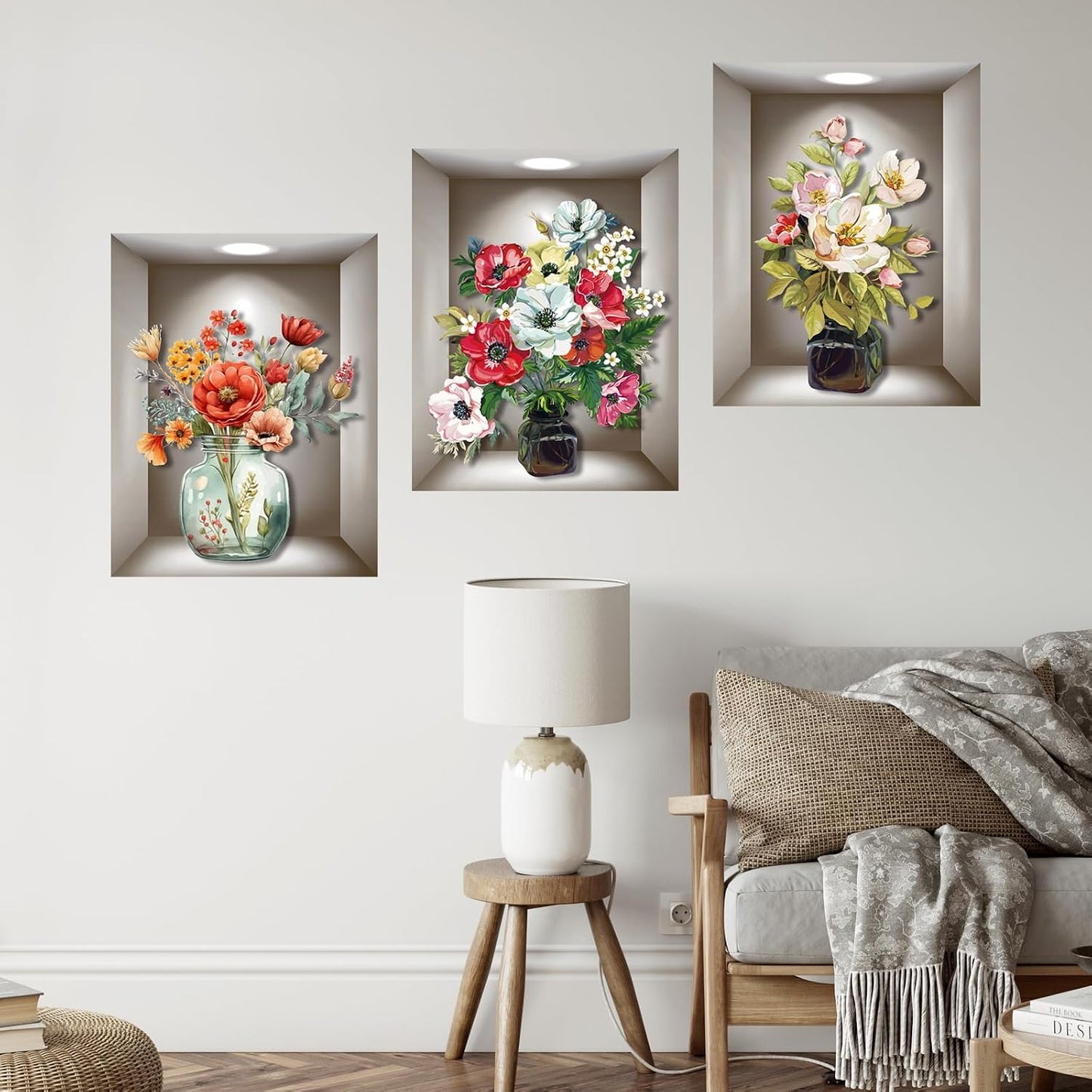 Vintage Flower Wall Art / Set of 3