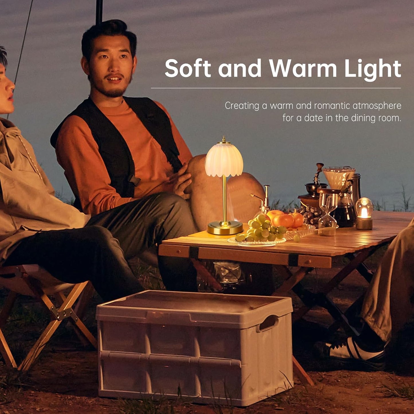 Shenmoyl Set of 2 Tulip Table Lamp with 5000mAh Battery & Touch Control, Cordless Table Lamp with 3 Colors, Dimmable