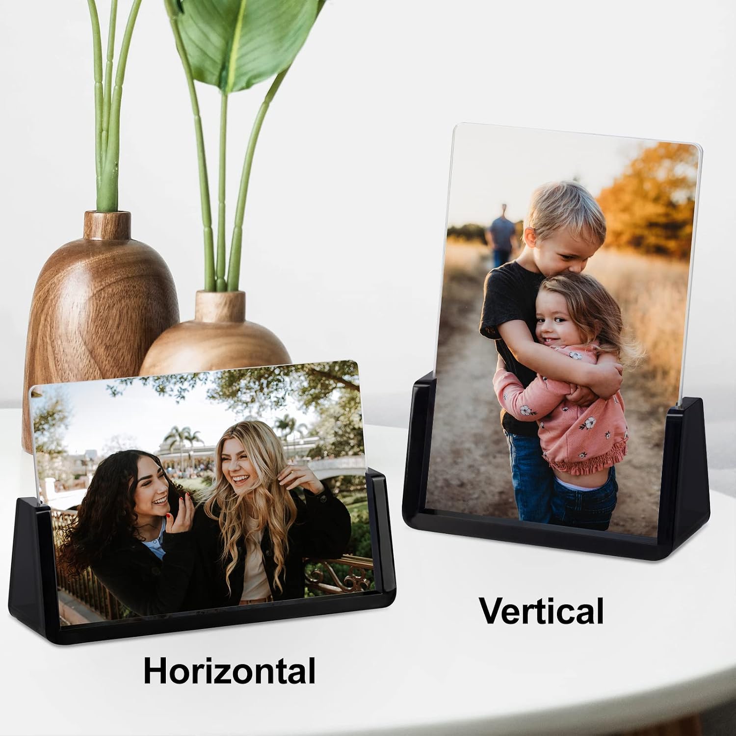 Acrylic Picture Frames / 5 x 7 / Translucent Black / Set of 2