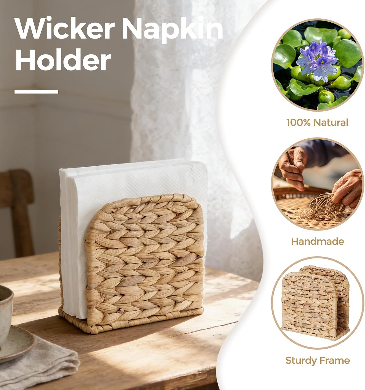 2 PC Wicker Napkin Holder / Set of 2
