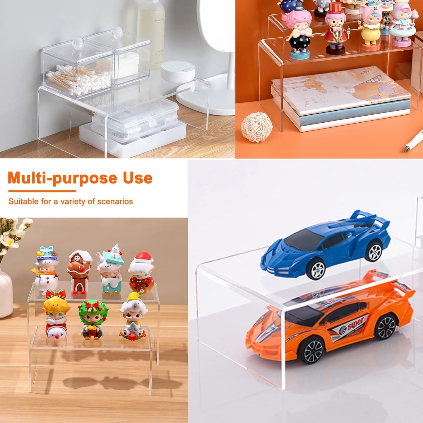Acrylic Display Risers Product Stand / Clear / Set of 8