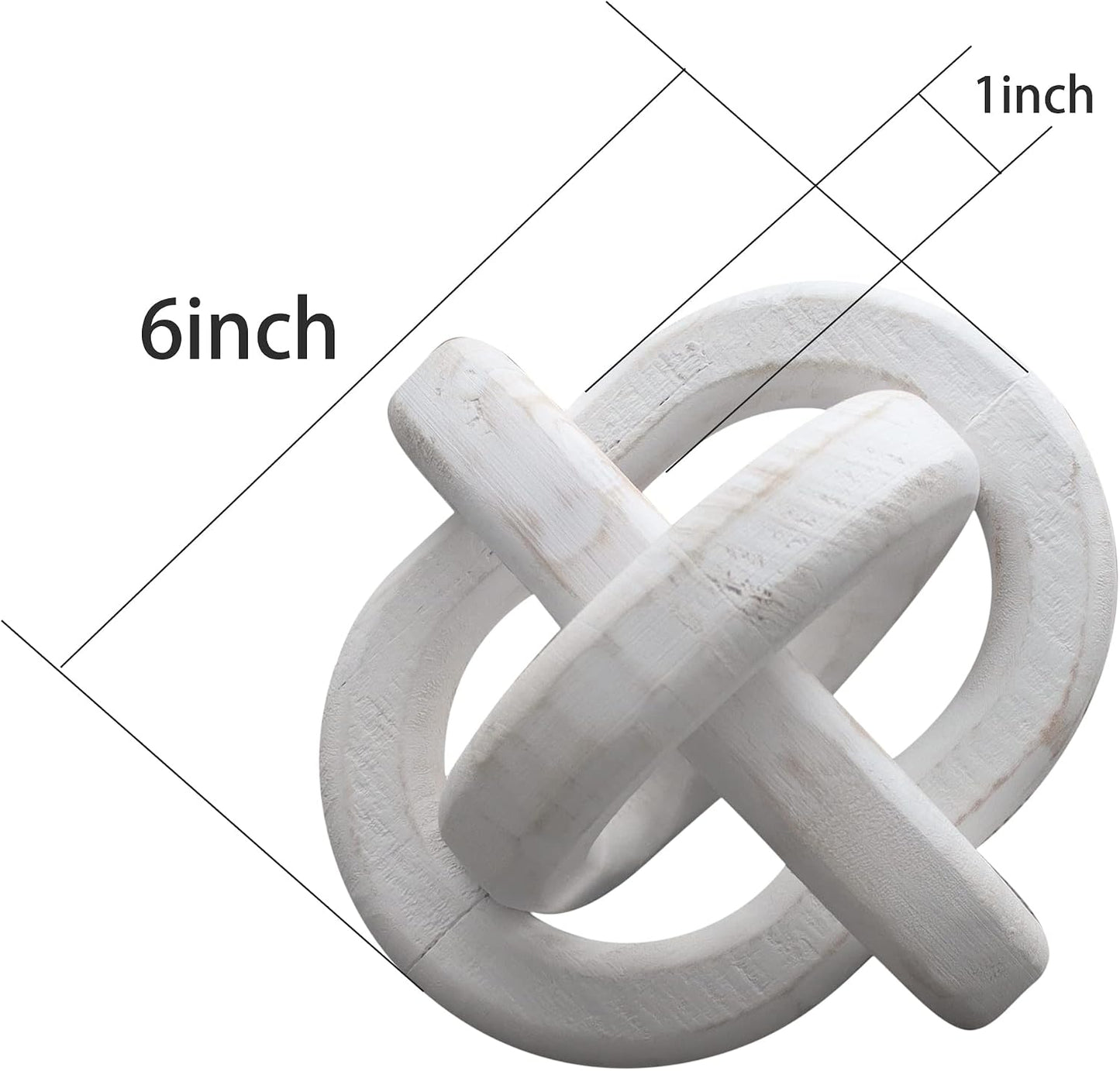 Tray Accent / Hand Carved Wood Chain Decor / White