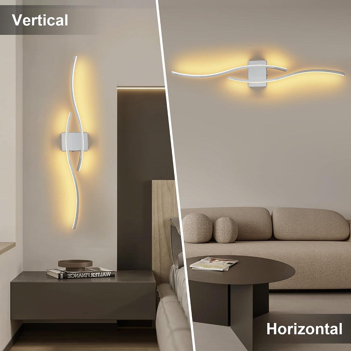 KARTOOSH Wireless Wall Sconces Set of 2, Dimmable LED Sconce with Remote | Battery Operated Wall Sconce with 3 CCT