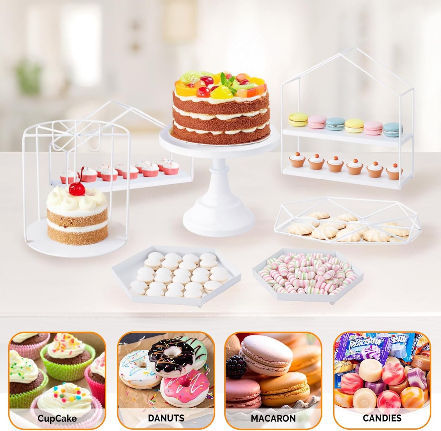 Metal Cupcake Stand / White / Set of 7