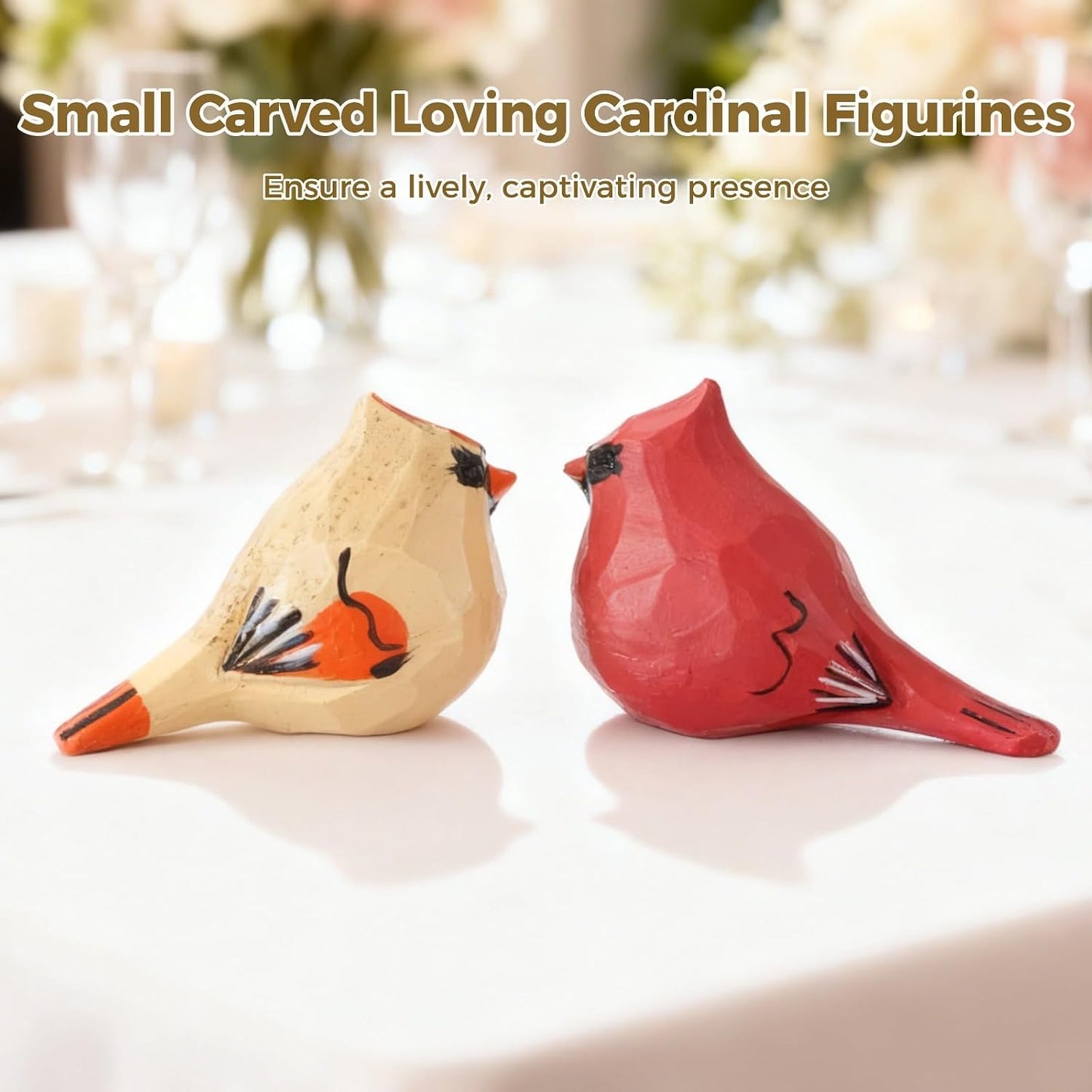 Carved Bird Figurine / Set of 2