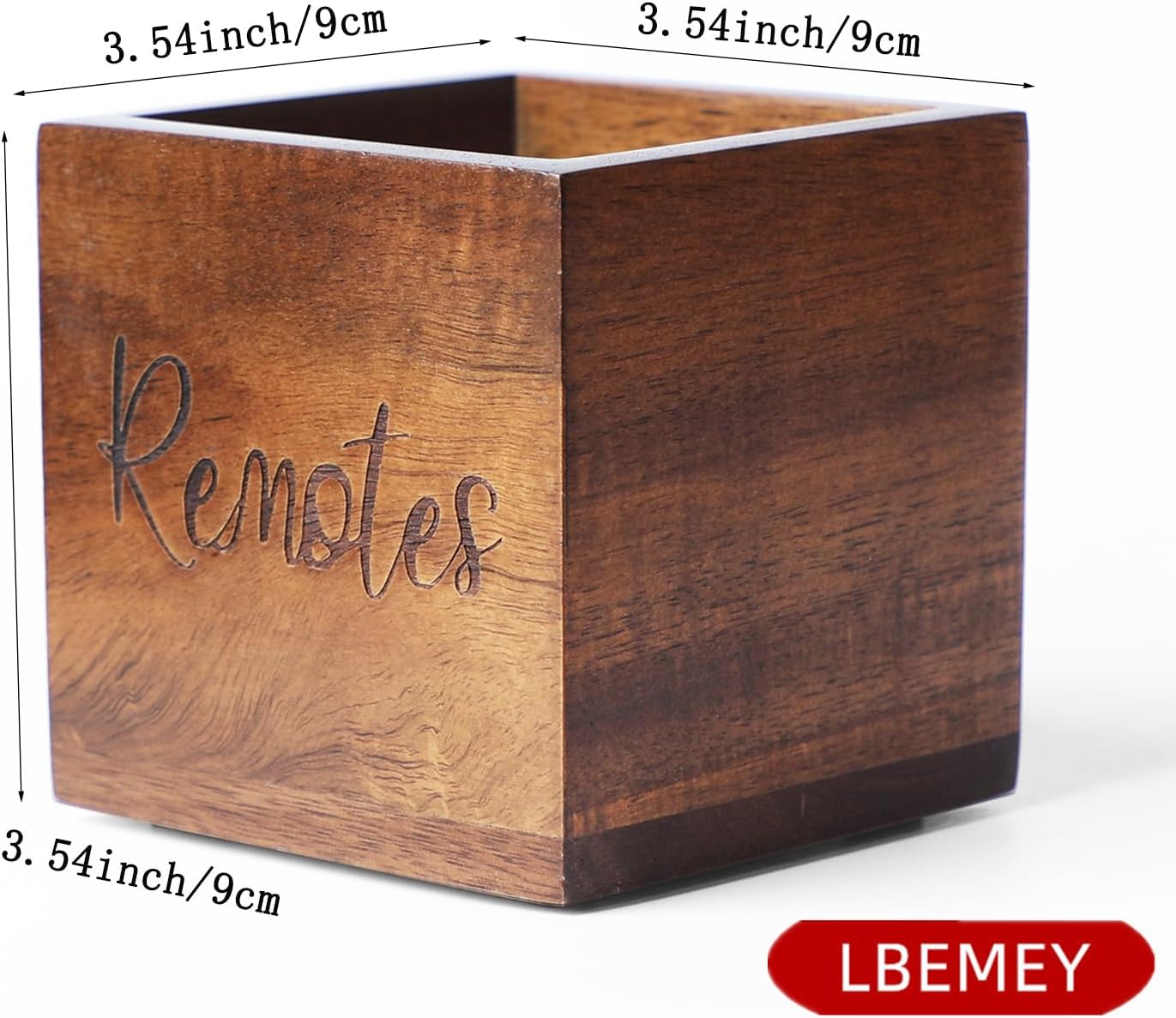 Acacia Wood TV Remote Holder / Brown-for 2 or 3 Remote Controls