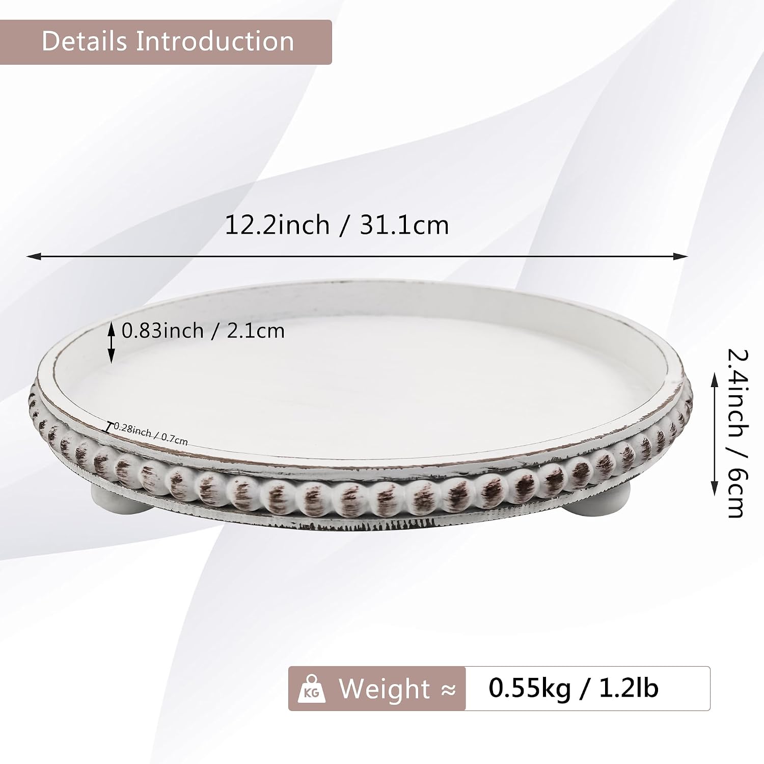Rustic Serving Tray Risers / White / 12 Inch / Set of 12