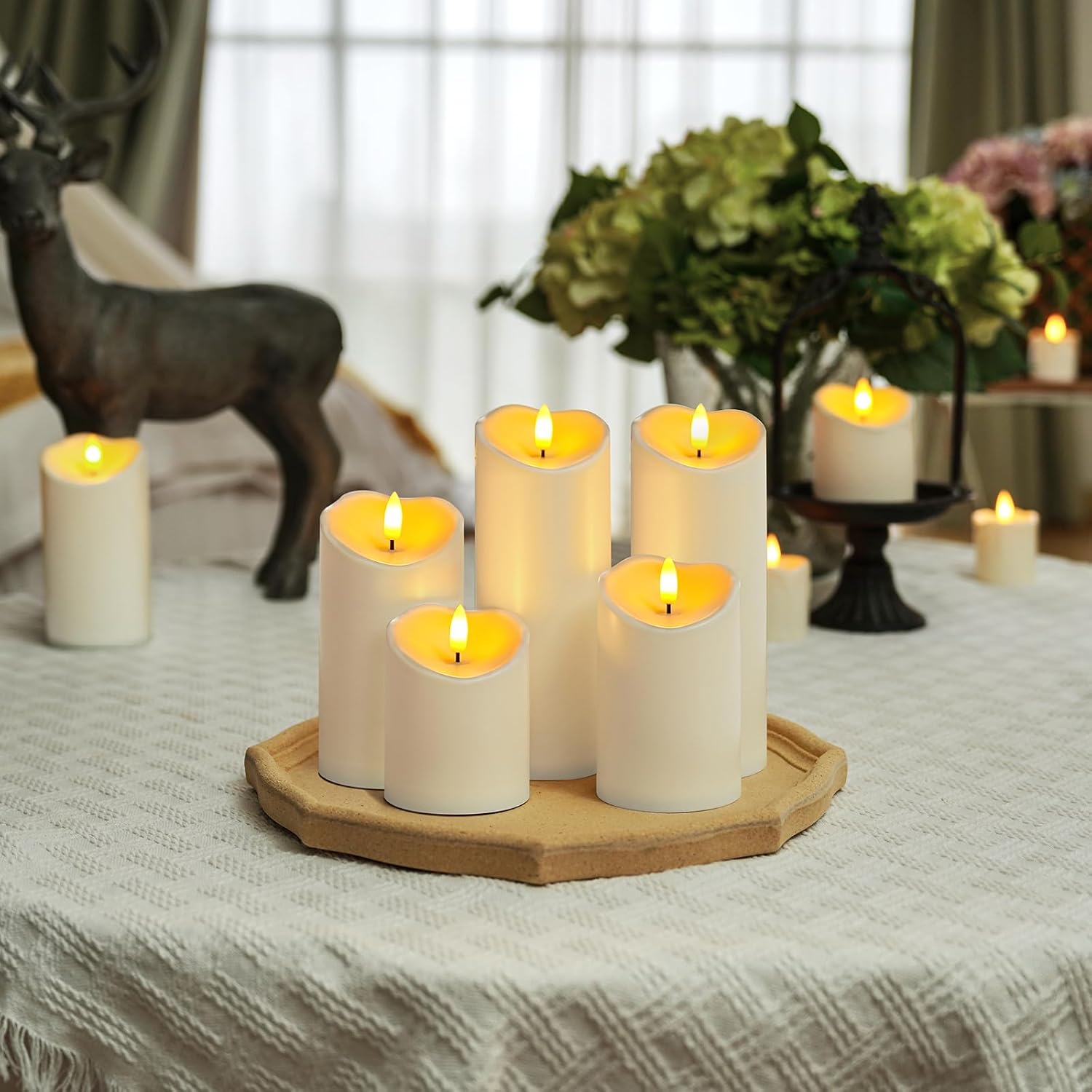 Homemory Outdoor Waterproof Flameless Candles, LED Candles, Battery Operated Candles with Remote and Timers, Electric