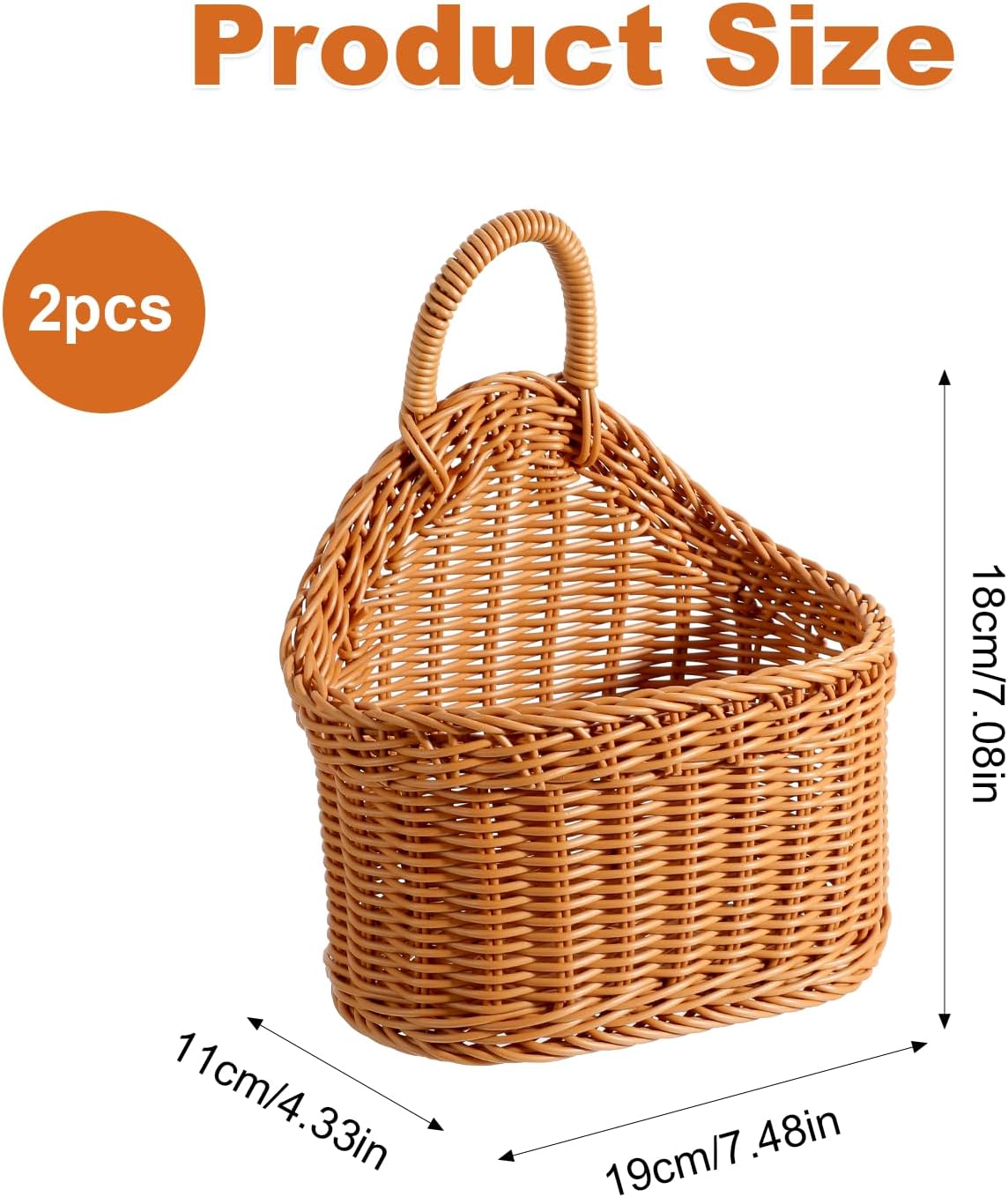 Wall Decorative Storage Basket Potato Garlic Onion Pantry Baskets Woven Washable / Set of 2