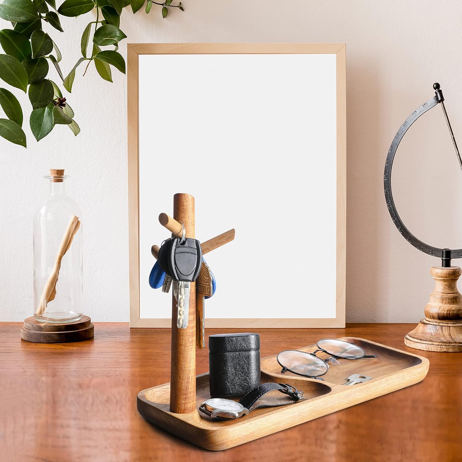 Wood Key Tray for Entryway Table / Acacia