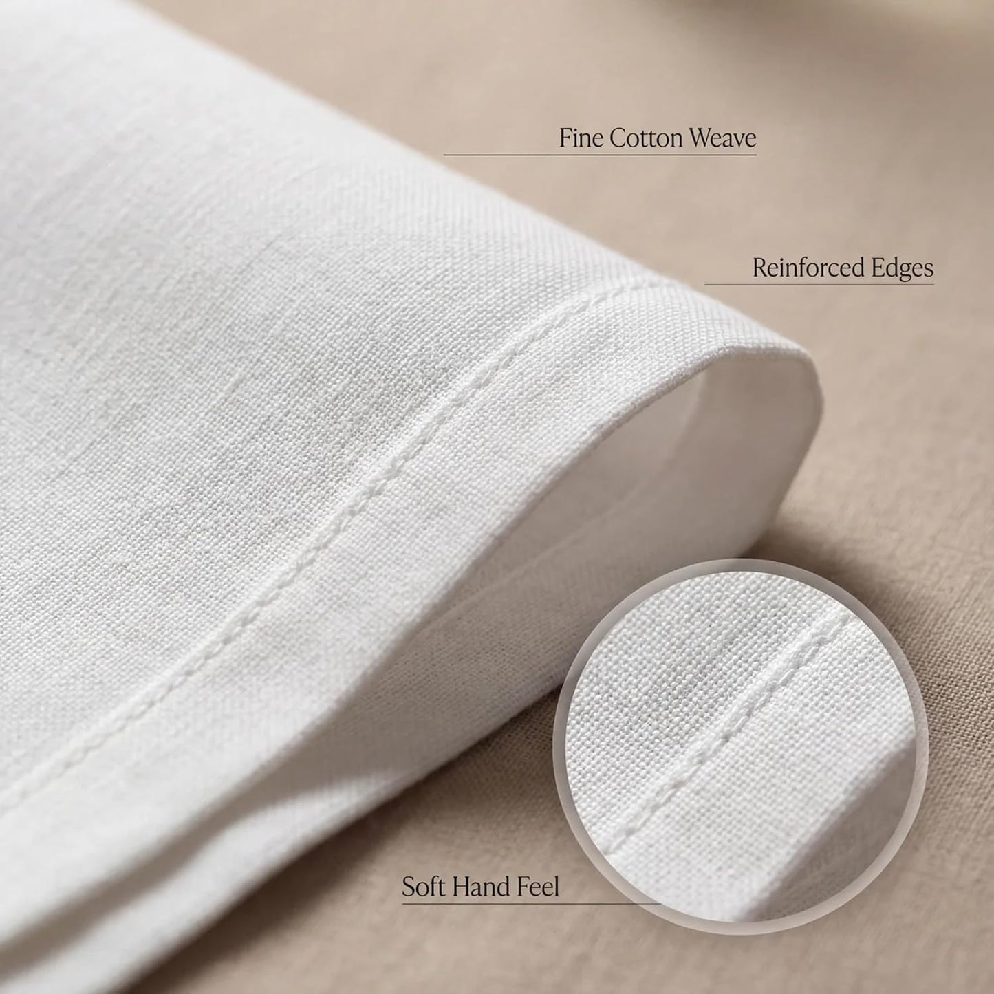 Urban Villa Cloth Napkins Cotton 20x20 (Set of 12) White