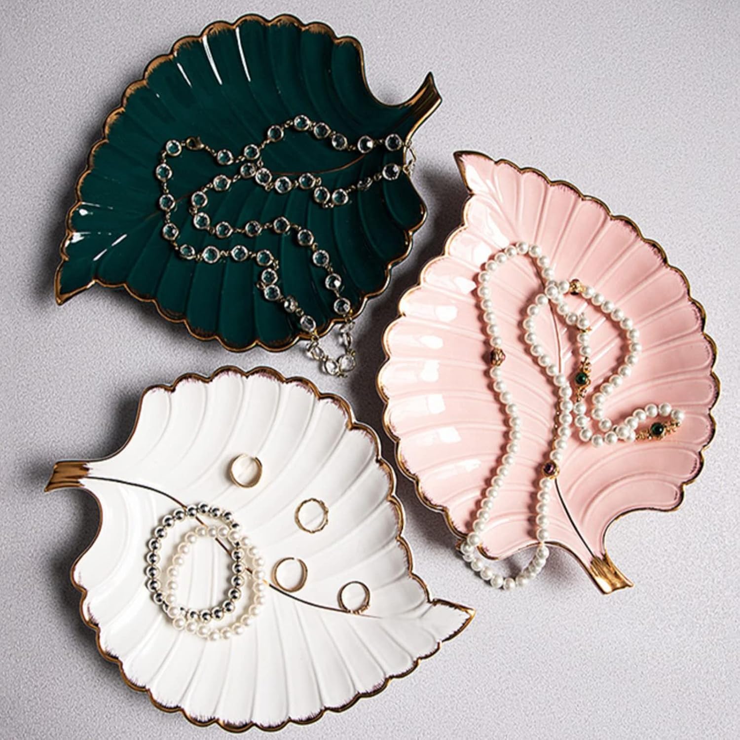 Jewelry Tray Ceramic Ring Holder Dish " Green Key / #a Green Ceramic Leaf Jewelry Tray / 10.6 x 7.9