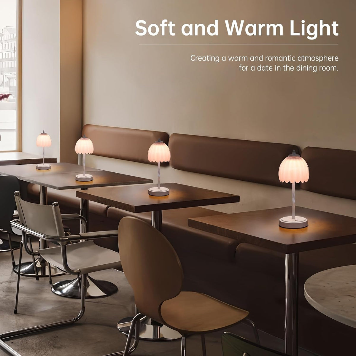 Shenmoyl Rechargeable Table Lamp with 5200mAh Battery & Touch Control - 3 Adjustable Color Temperatures, Cordless