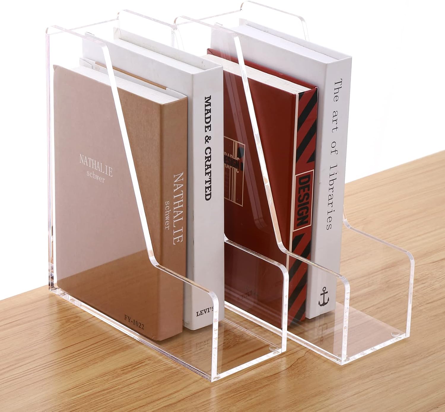 Acrylic Magazine File Holders / A4 / Clear / Set of 2