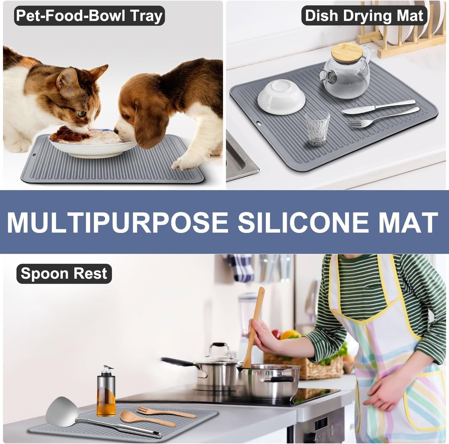 Walfos Large Silicone Trivet 16x12 Inch, Hot Pads for Kitchen, Heat Resistant Pot Holders Trivets for Hot Dishes, Hot