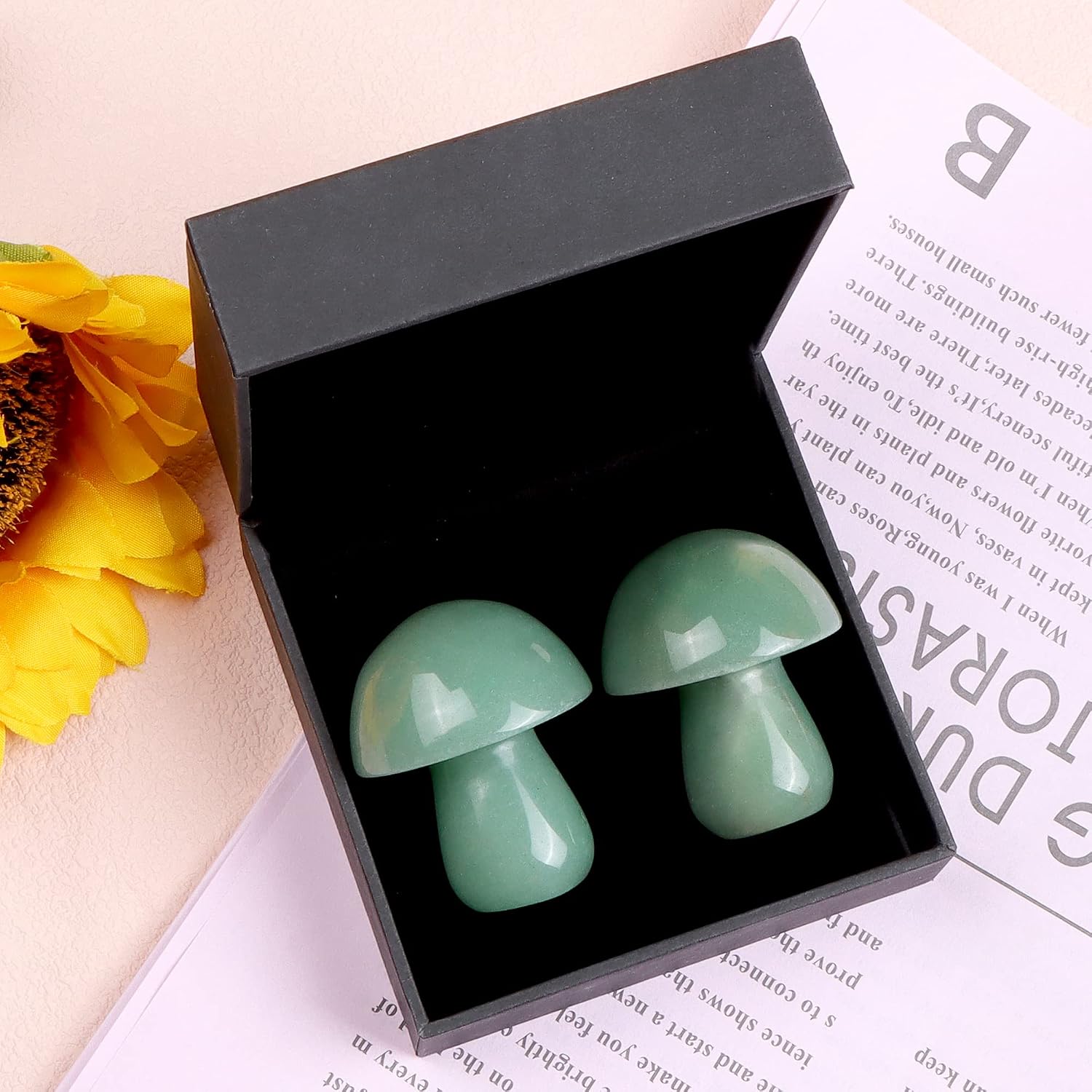 Mini Mushrooms Crystal Mushroom Sculpture Decor Mini Mushroom Gifts Home Decor / Green Aventurine