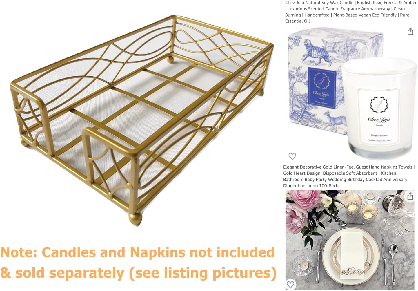 Disposable Paper Hand Towel Storage Tray Caddy / Gold Wave