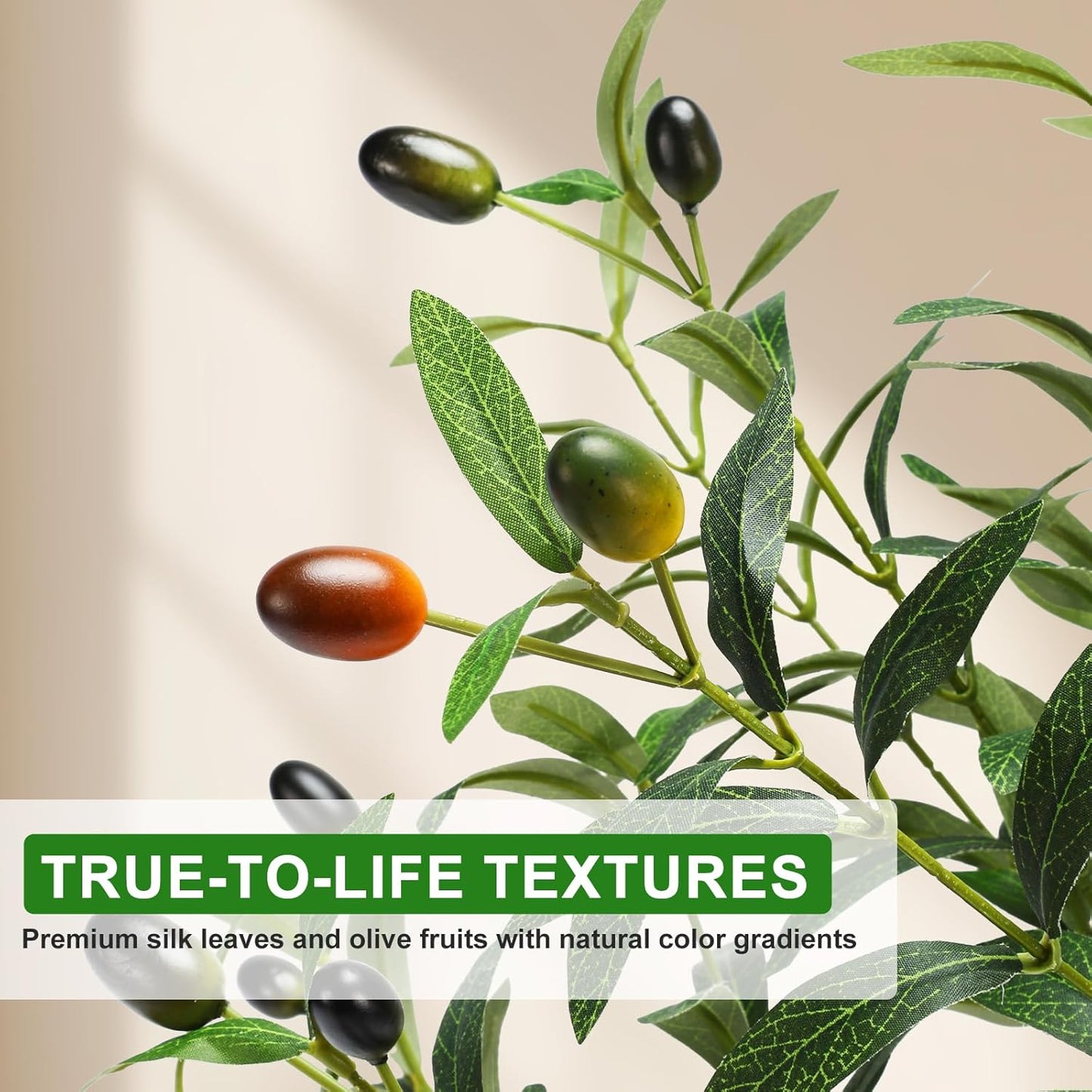Lights & Planter / Realistic Faux Olive Trees / 6ft / 6 Inch