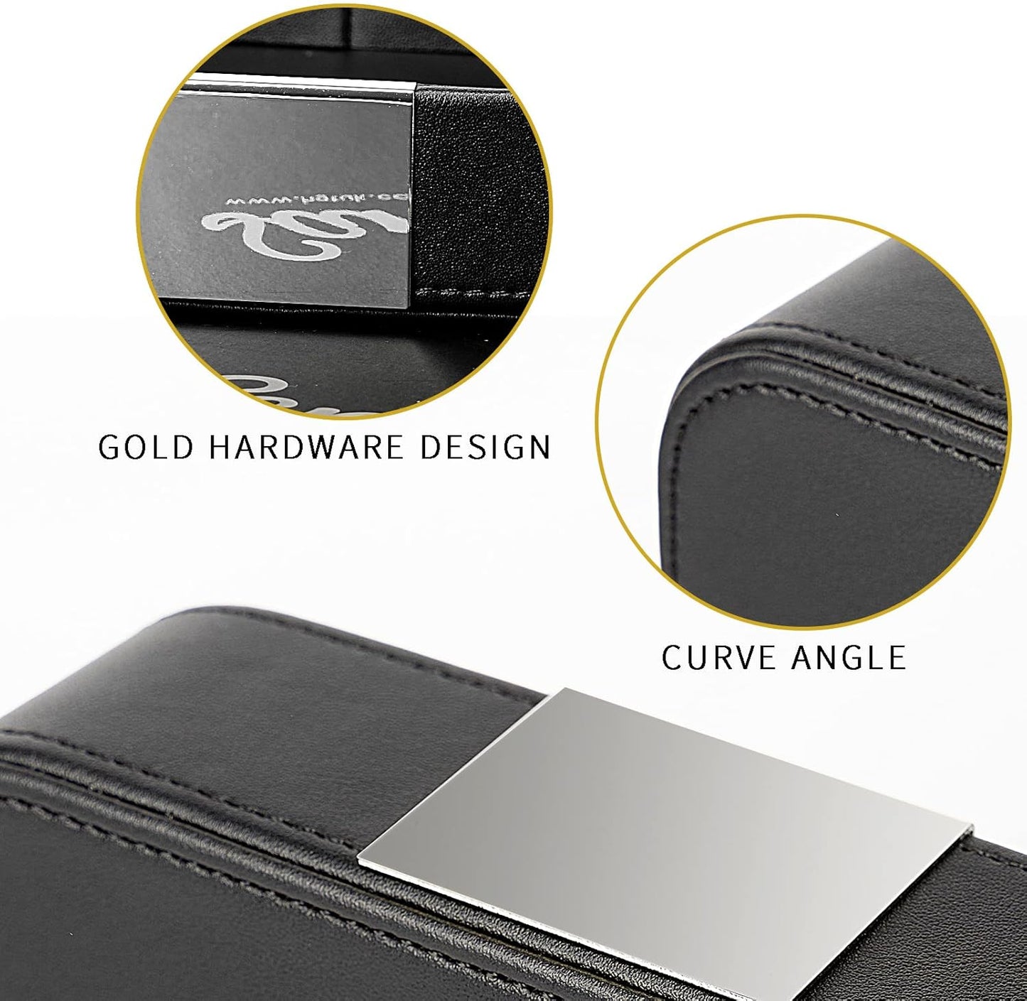 Leather Tray Organizer Valet Tray Key Tray for Entryway Table Desktop / 9 x 6.2 x 2.2 / Black