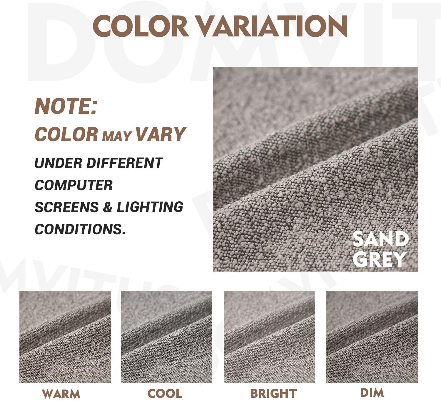 Decorative Throw Pillow Cover Textured Boucle Square Sofa Couch Pillow / Sand Grey / 18 x 18