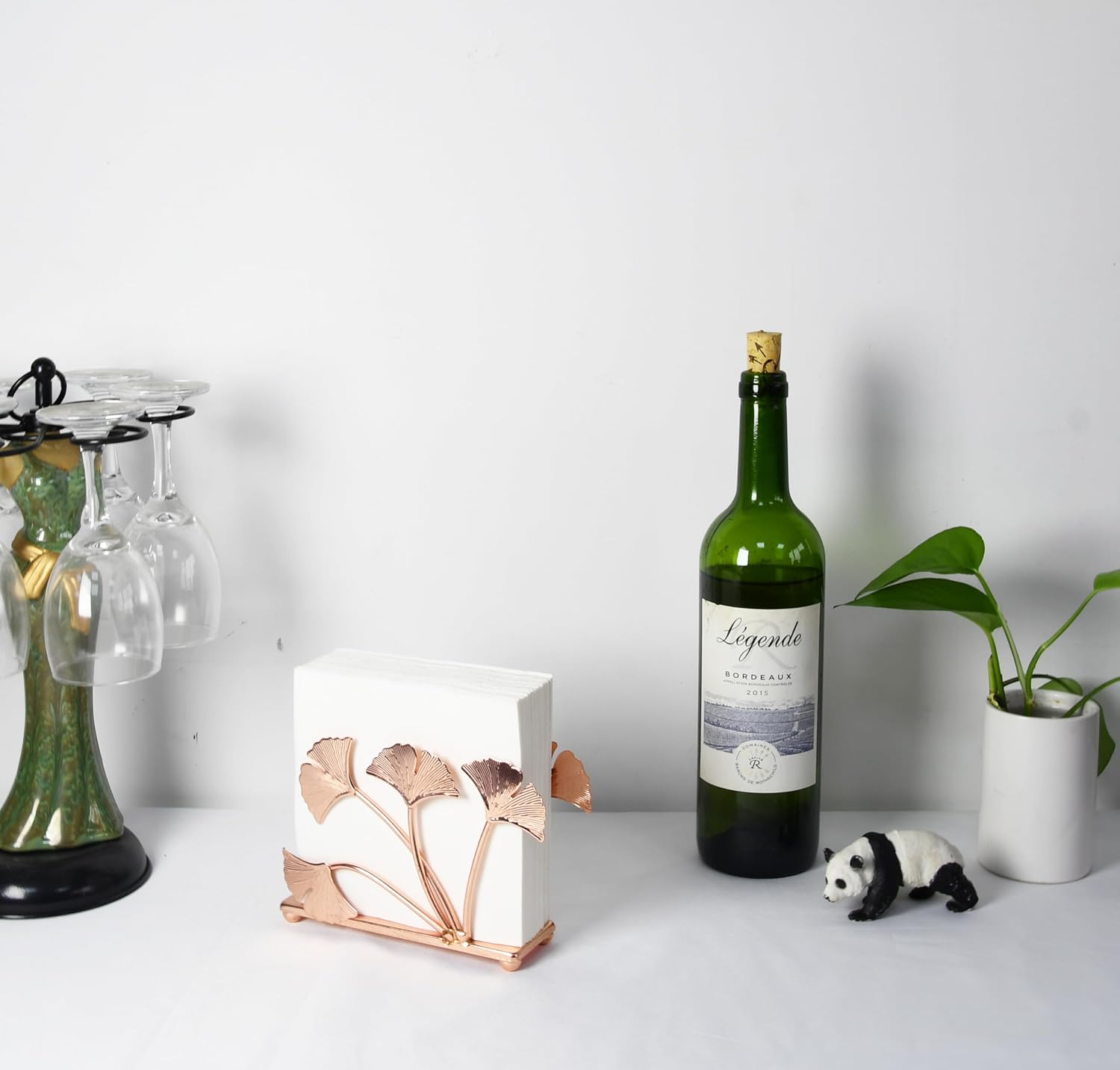 Ginkgo Leaf Napkin Holder / Rose Gold