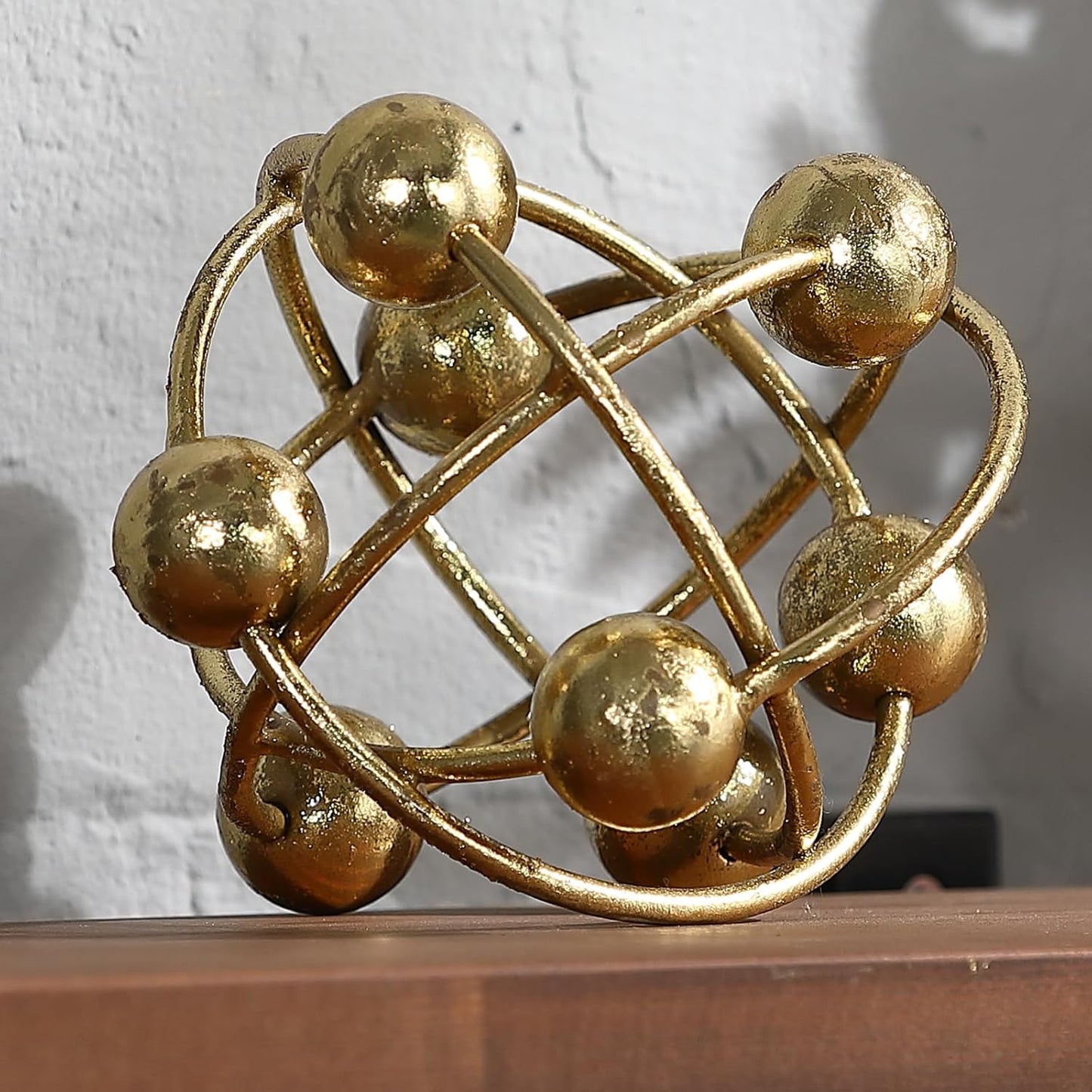 6- Metal Round Orbital Sphere / Modern Orbital Sphere / Gold