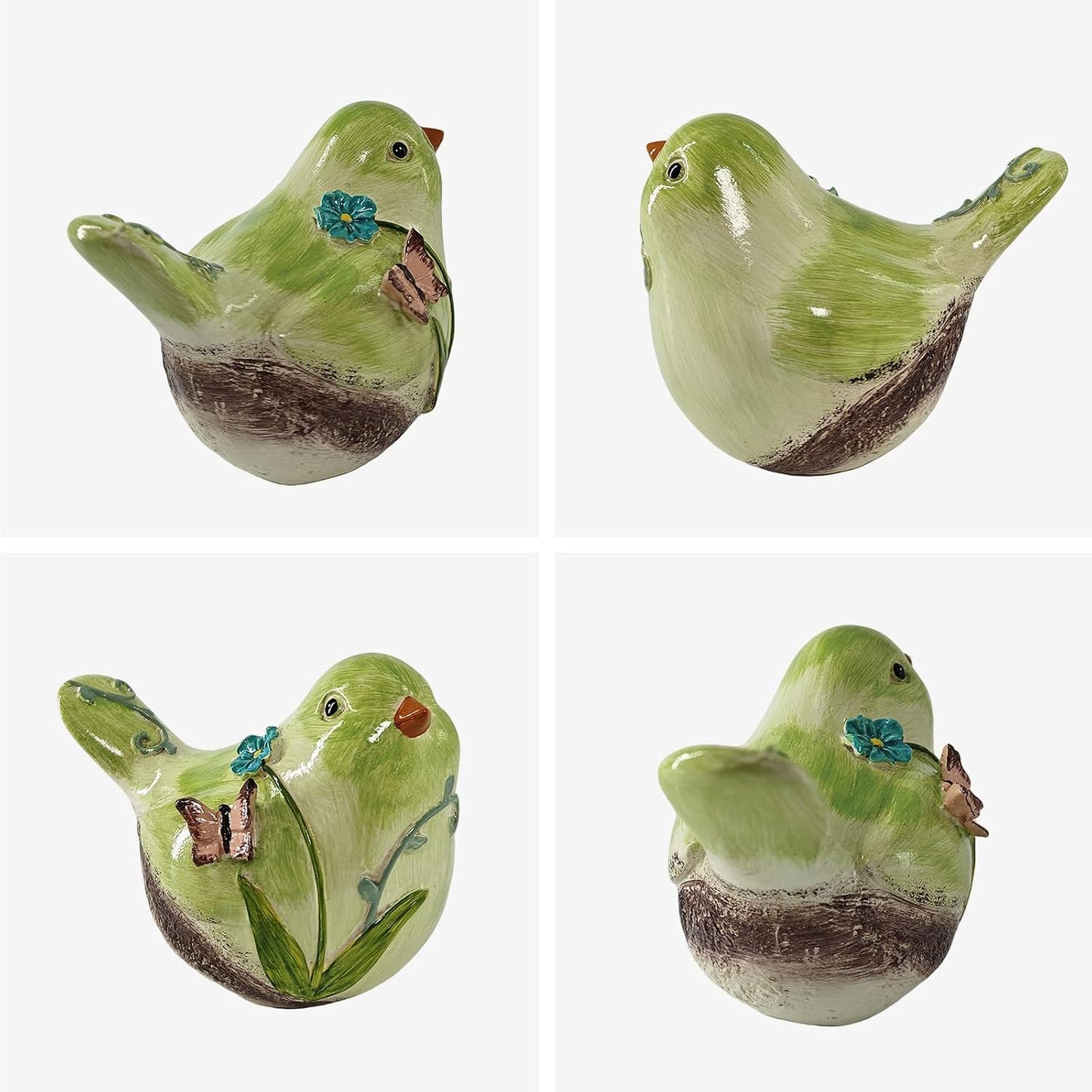 Fresh Grass Bird Figurine / Green