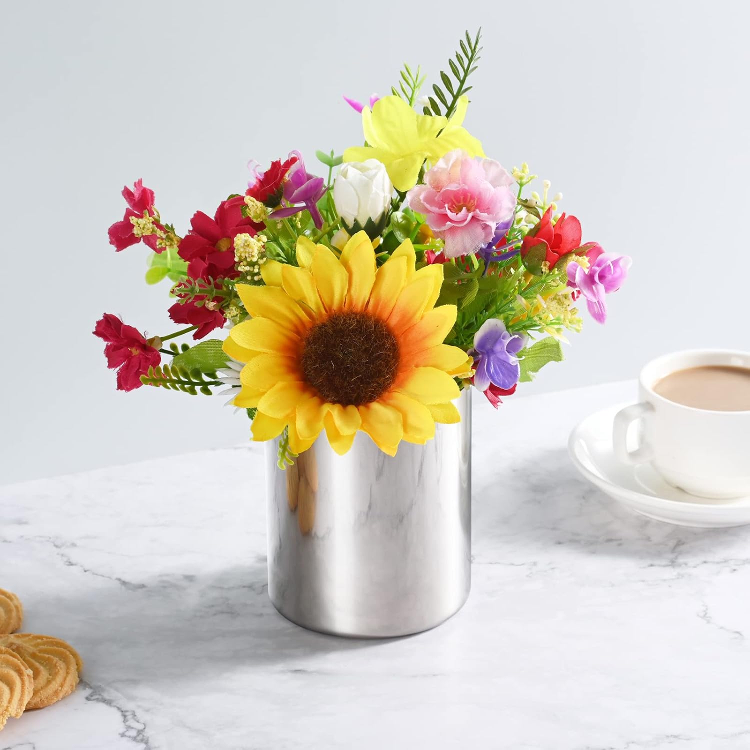 Minimalist Mini Metal Vase / Silver