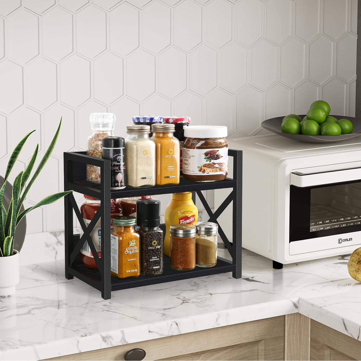 YINMIT Kitchen Countertop Organizer,Spice Rack,Coffee Bar Shelf Organizer | 2-Tier Coffee Station,Seasoning
