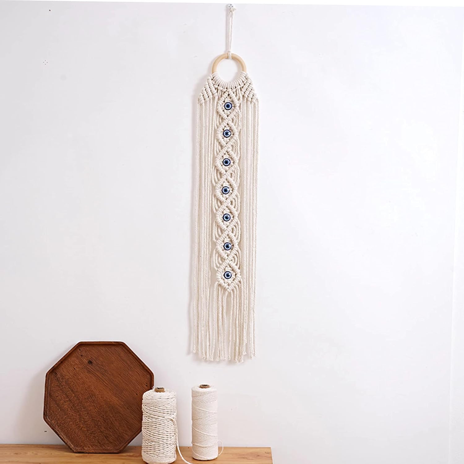 Boho Macrame Wall Hanging / 27.56" L x 5.51" W