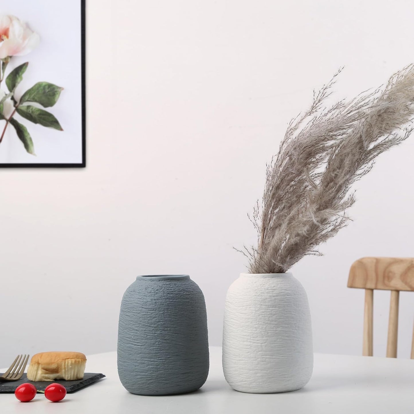 Grey Ceramic Vases / Grey Blue