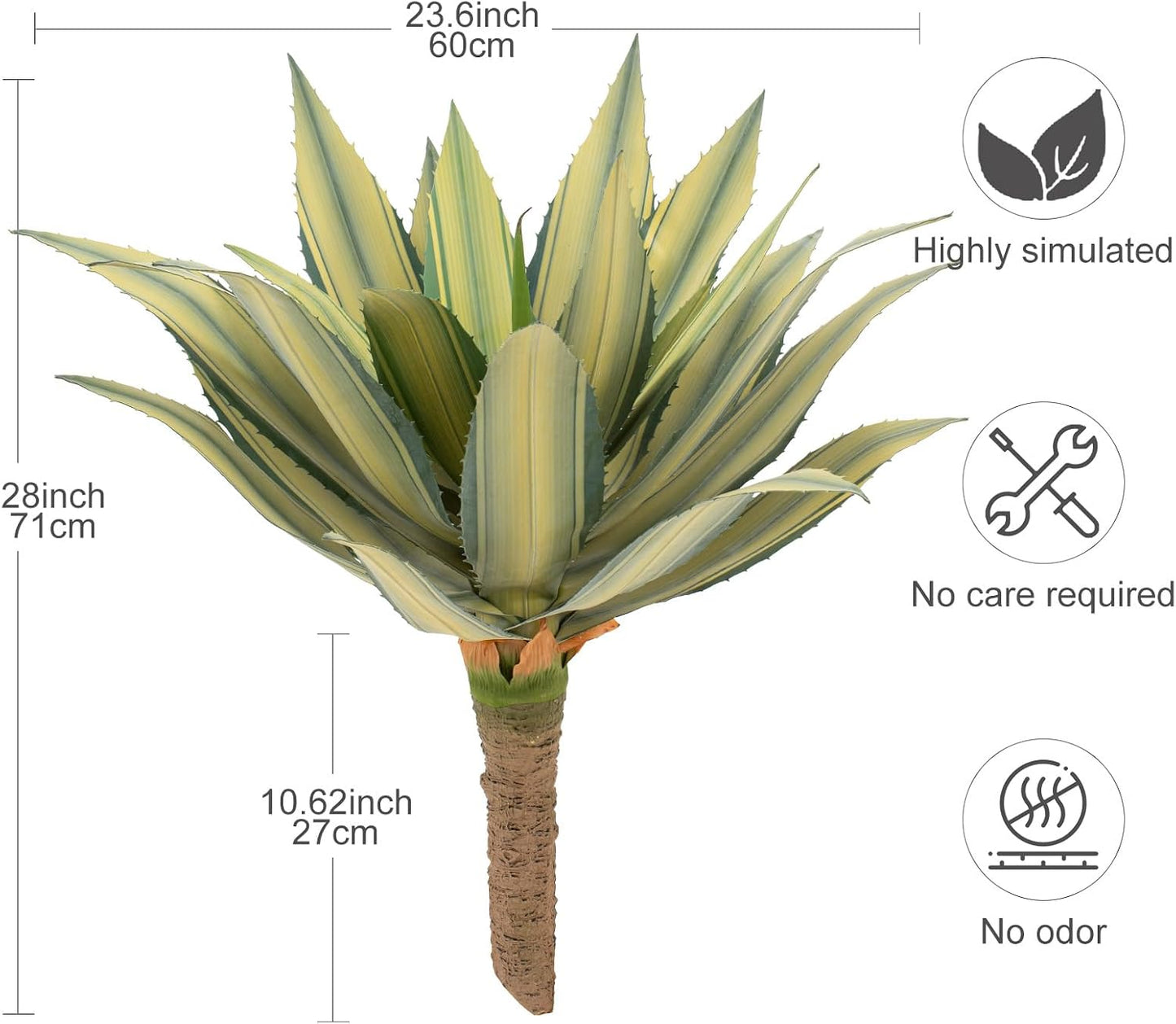 Artificial Plant Outdoor 28" Tall / Spiked Agave / Set of 28