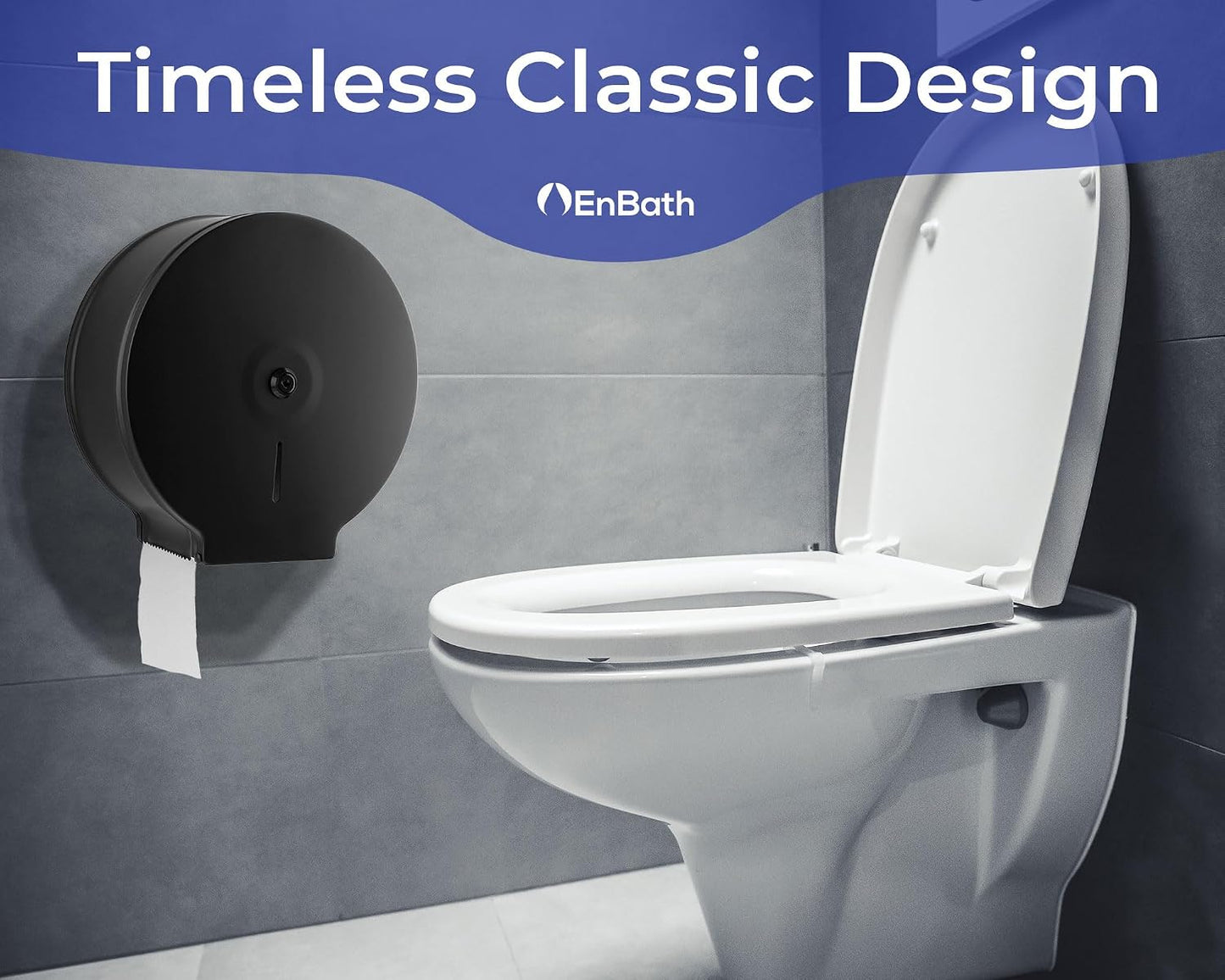 Jumbo Toilet Paper Dispenser-Wall Mount Industrial Toilet Paper Holder, Commercial Grade, Stainless Steel, Locking