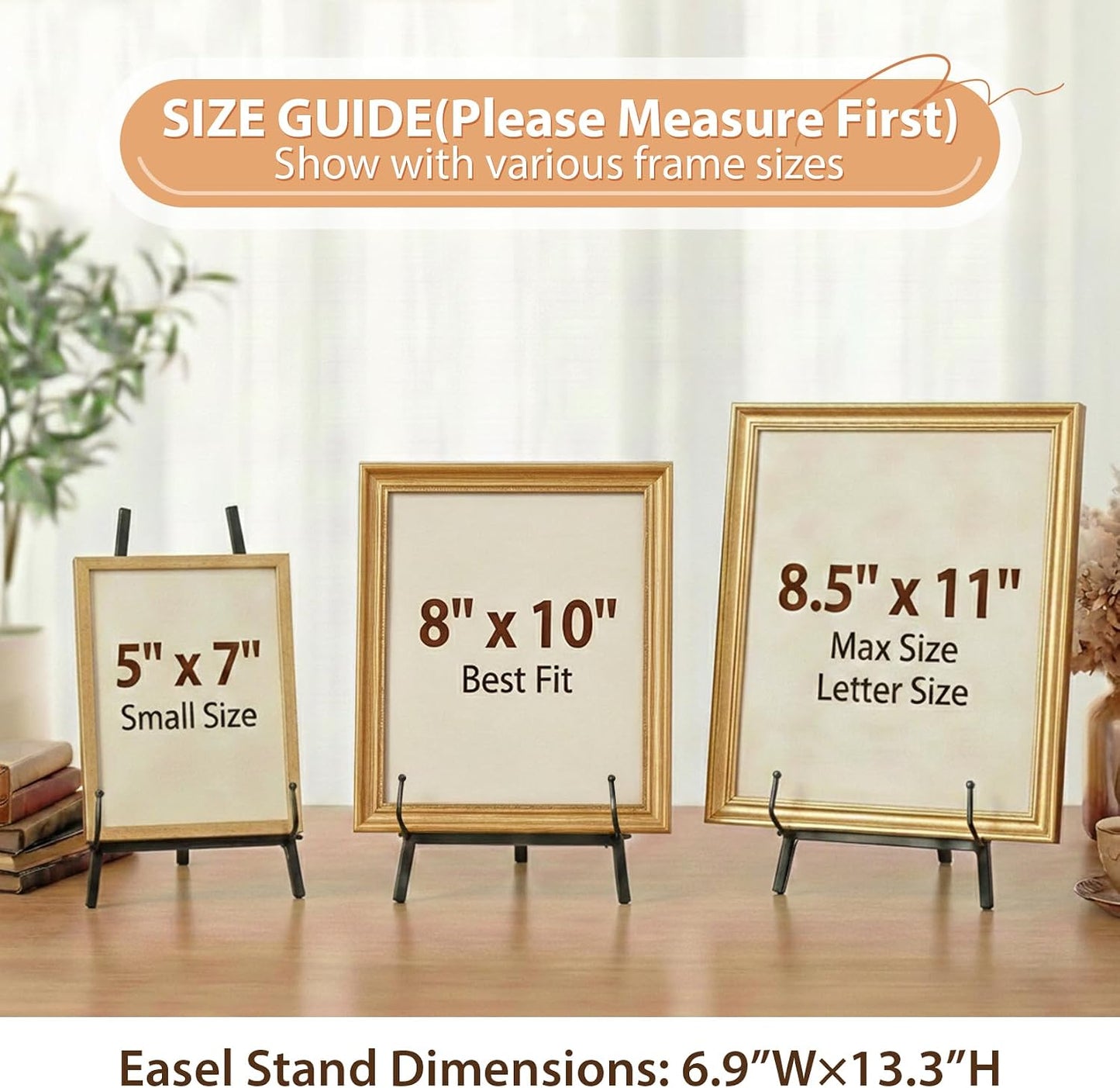 Metal Easel Stand for Sign / Black / 13.3 Inch