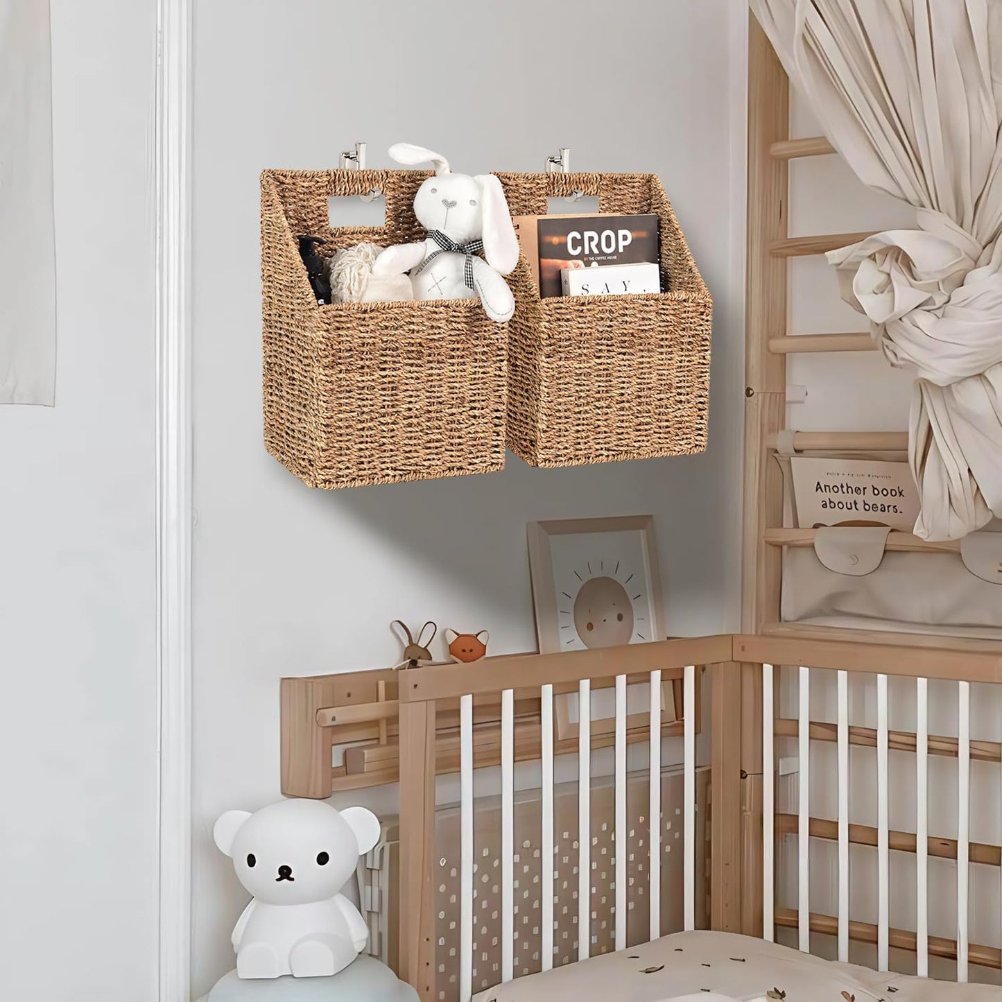 Wall Decor Wicker Basket / Seagrass / 5 Inch / Set of 2