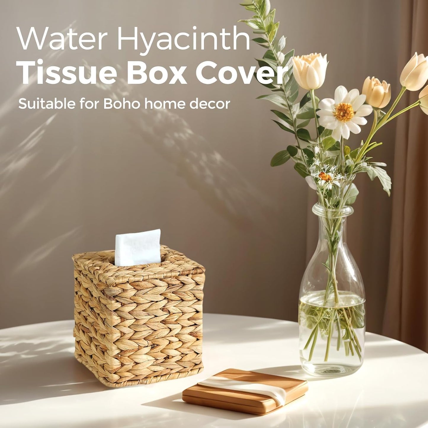 2 PK Rattan Tissue Box Cover / Set of 2