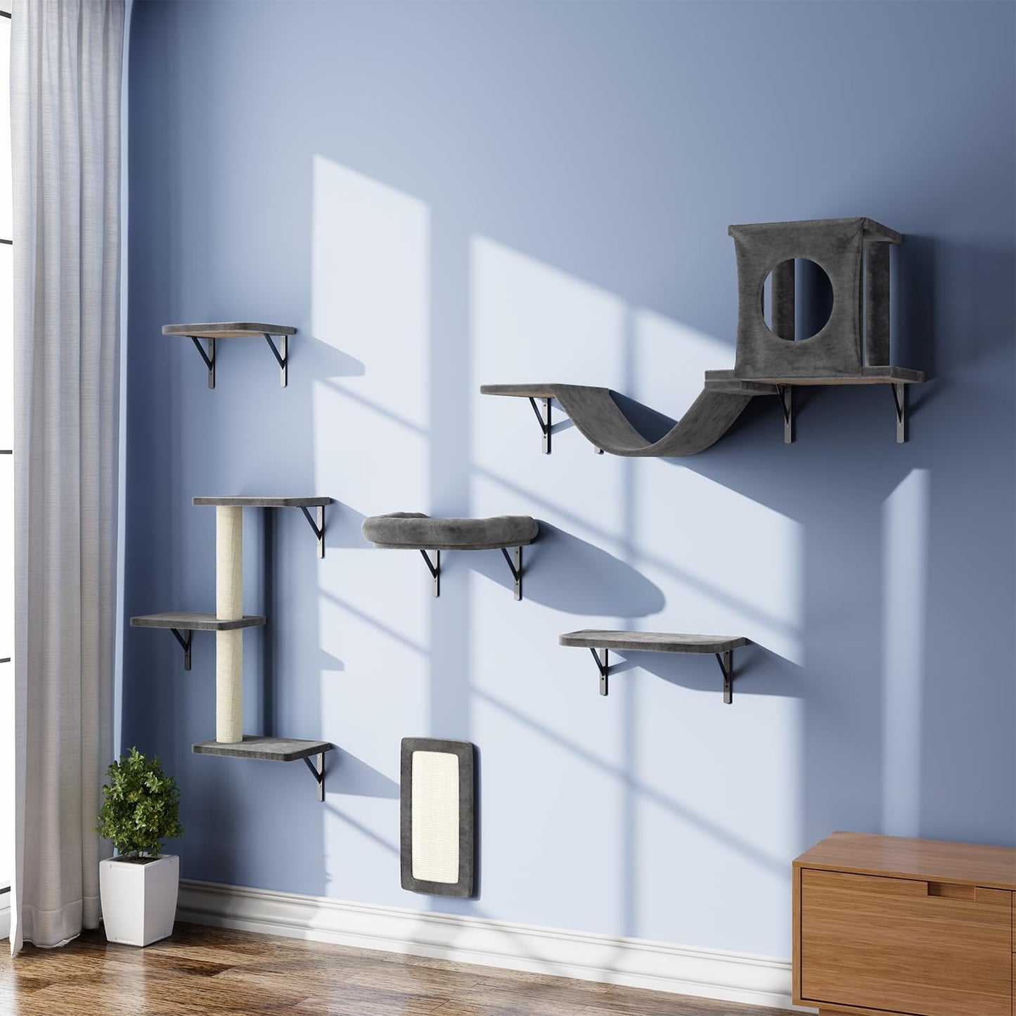BAYKA Pink Floating Shelves 22.5in, Set of 3, Wall Mounted for Wall Decor