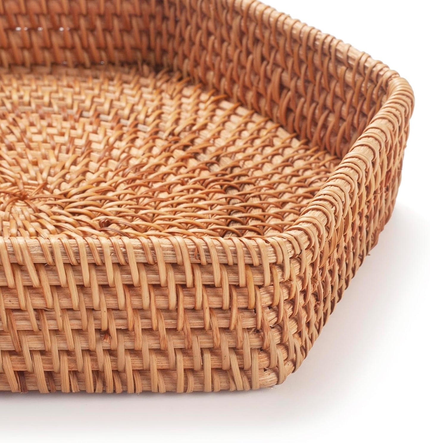 Hexagon Rattan Serving Tray / 8.7 x 8.7 x 1.8 / Natural