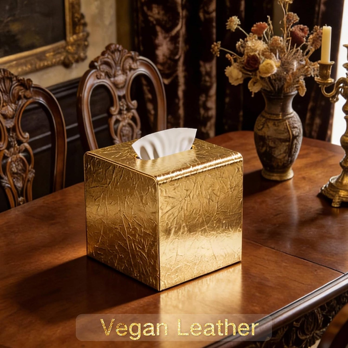 Tissue Box Cover / Gold
