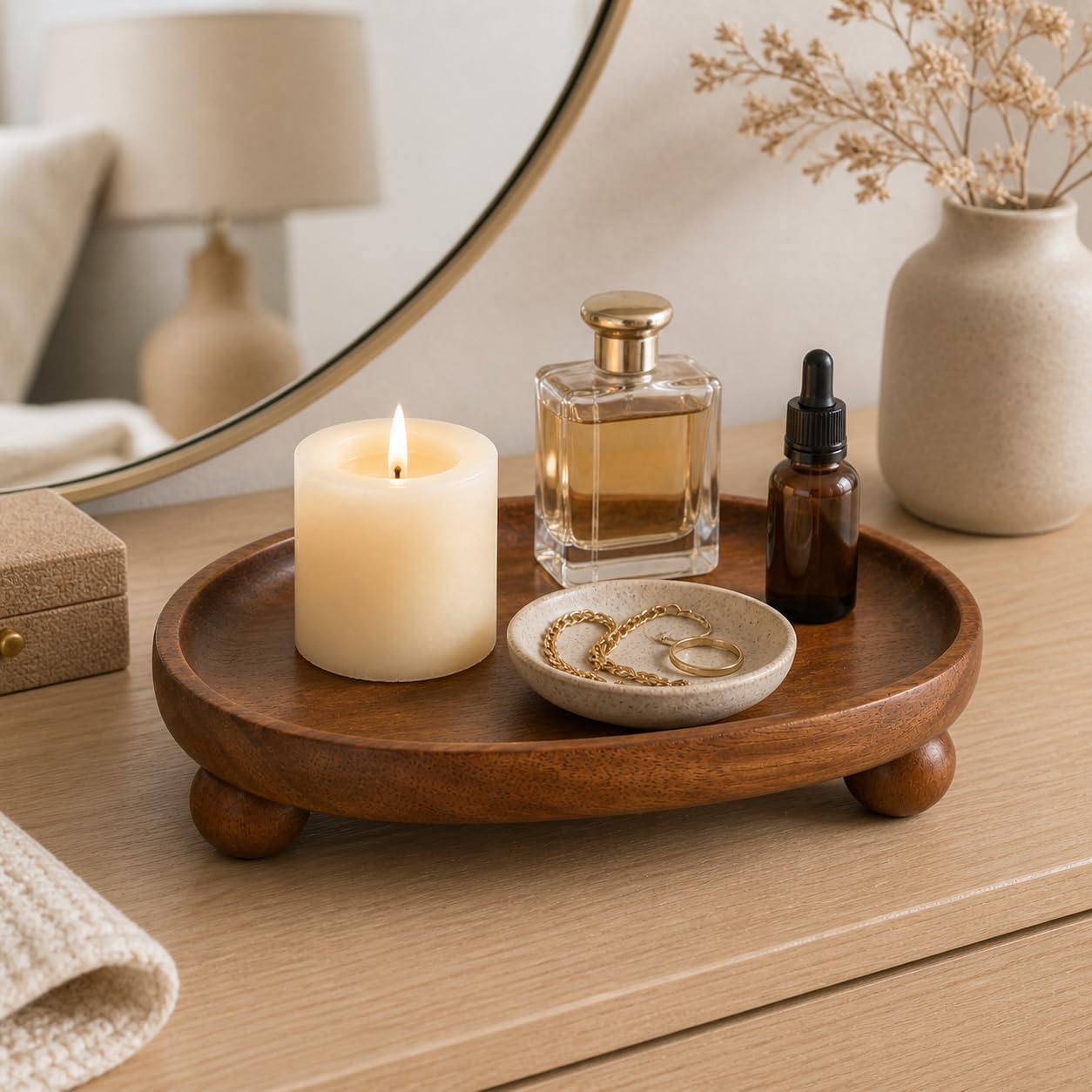 Wooden Candle Holder / Candle Tray