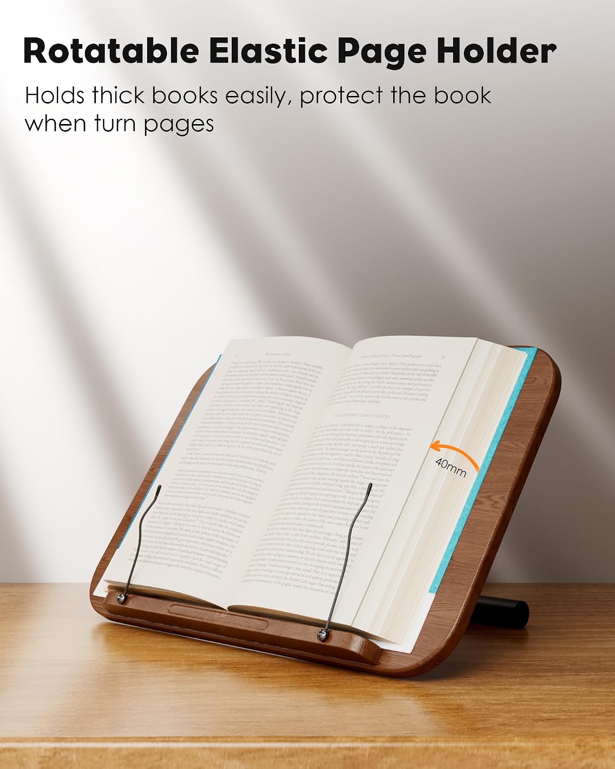 aboutool 2 in 1 Dual-use Floor Book Stand & Desktop Book Stand,Height Adjustable from 33-63in, Adjustable Book Holder