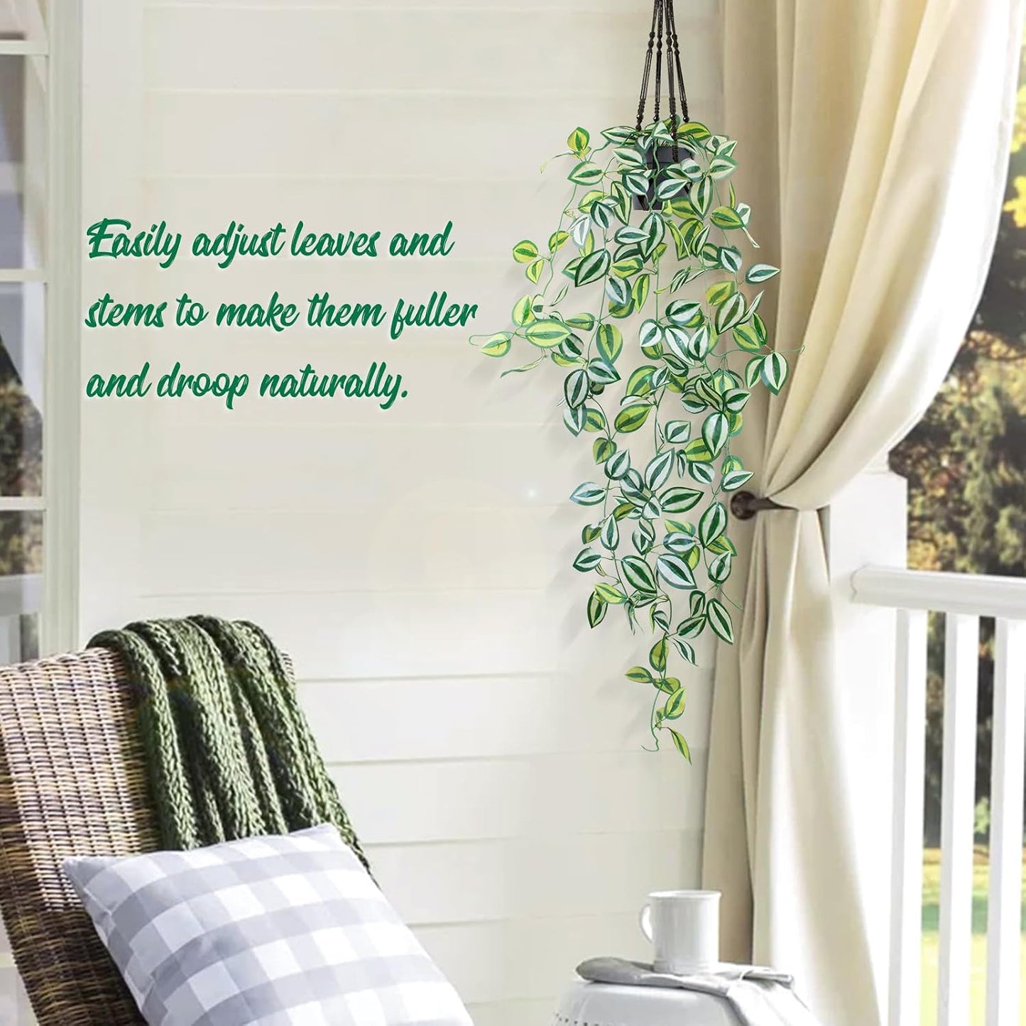 Fake Hanging Plants / Eyebrow / Green / Set of 2