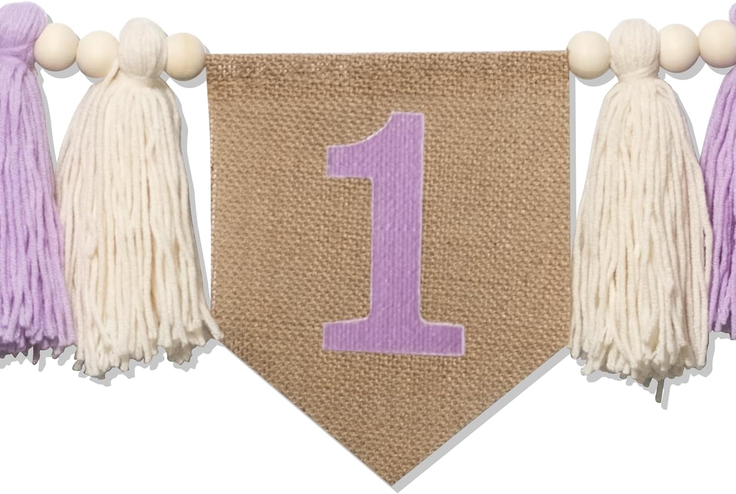 Wood Bead Tassel Garland / Purple