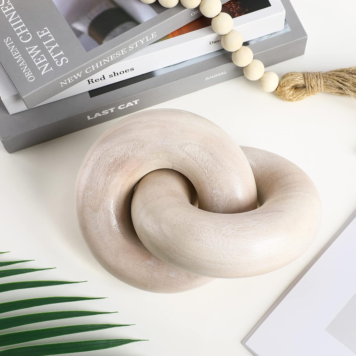 Wood Knot Decor Wood Chain Link Decor Bohemian Farmhouse Knot Desk Shelf ations