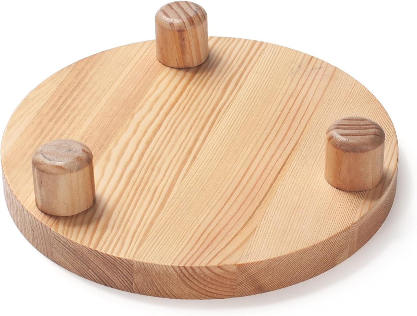 Round Wooden Tray Decor / Round - Natural / Set of 2