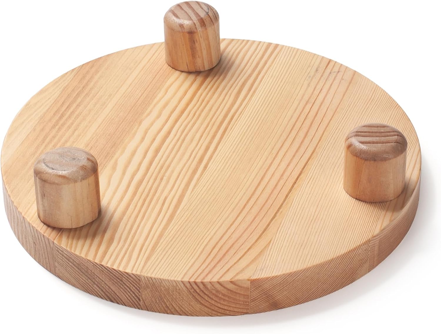 Round Wooden Tray Decor / Round - Natural / Set of 2